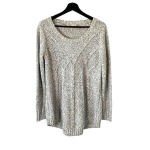 Soft Surroundings Grey Metallic Knit Wool Blend Sweater Medium